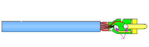 Make sure the center conductor is longer than the braided shield wires.